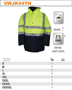 High Visibility Safety Jacket 5in1 Size L, yellow-dark blue