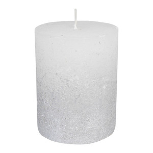 Rustic Candle 9cm, white/silver