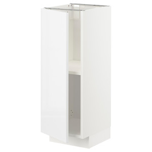 METOD Base cabinet with shelves, white/Ringhult white, 30x37 cm