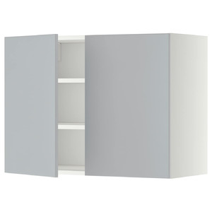 METOD Wall cabinet with shelves/2 doors, white/Veddinge grey, 80x60 cm