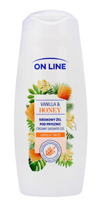 On Line Creamy Shower Gel 93% Natural Vegan Vanilla Honey 400ml