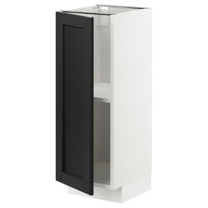 METOD Base cabinet with shelves, white/Lerhyttan black stained, 30x37 cm