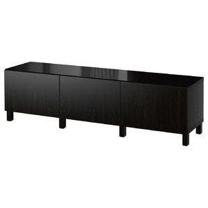 BESTÅ Storage combination with drawers, Lappviken black-brown, 180x40x48 cm