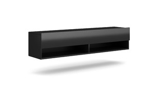 Wall-mounted TV Cabinet Derby 140, matt black/high-gloss black