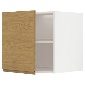 METOD Top cabinet for fridge/freezer, white/Voxtorp oak effect, 60x60 cm