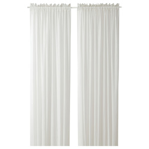 MUNKBOMAL Sheer curtains, 1 pair, white, 145x300 cm