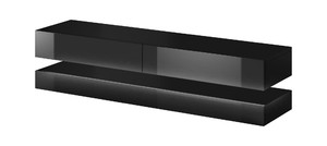 TV Bench with Shelf FLY, black/high-gloss black