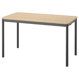 TOMMARYD Table, white stained oak veneer/anthracite, 130x70 cm