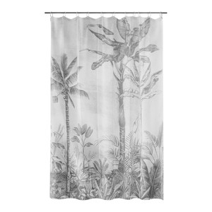GoodHome Shower Curtain Elland 180 x 200 cm, palms