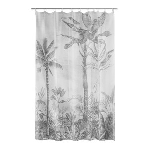 GoodHome Shower Curtain Elland 180 x 200 cm, palms