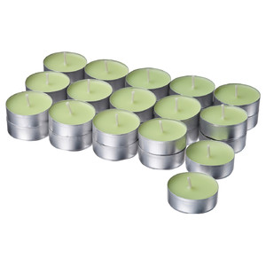 LÖVSKOGSLUND Scented tealight, Apple/light green, 3.5 hr