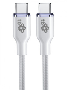 TB USB Cable USB C - USB C 60W Glamour cable, 1.5m, white
