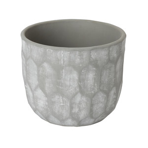 Ceramic Plant Pot GoodHome 17 cm, geo grey