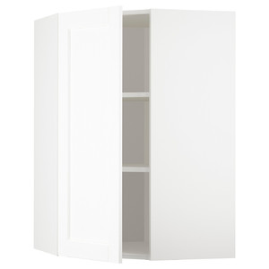 METOD Corner wall cabinet with shelves, white Enköping/white wood effect, 68x100 cm