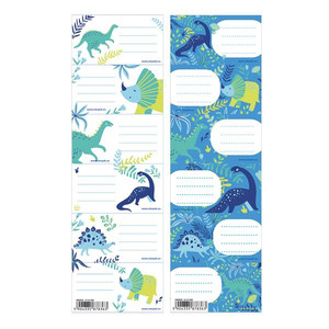 Label Stickers for Notebooks 25pcs Dino, assorted