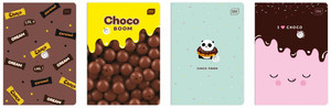Notebook A5 32 Sheets Squared Scented Chocolate 10-pack, assorted patterns