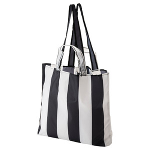 SKYNKE Carrier bag, striped/black white, 45x36 cm