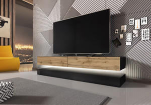 TV Wall-mounted Cabinet Fly LED, matt black/wotan