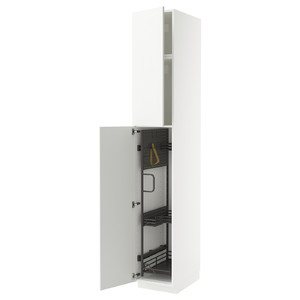 METOD High cabinet with cleaning interior, white/Stensund white, 40x60x240 cm
