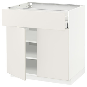 METOD / MAXIMERA Base cabinet with drawer/2 doors, white/Veddinge white, 80x60 cm