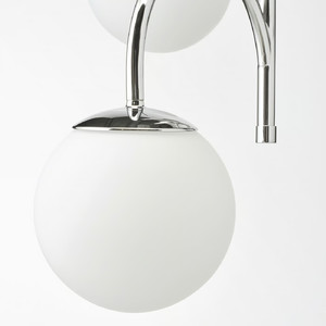 SIMRISHAMN Pendant lamp, 3-armed, chrome-plated, opal white glass