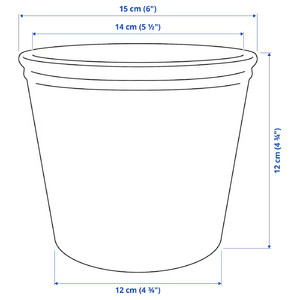 KÖRSBÄRSBJÖRK Plant pot, light grey/beige, 12 cm