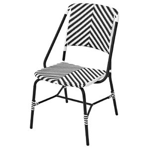 VASSHOLMEN Chair, in/outdoor, black/white
