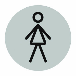 Self Adhesive Toilet Sign Female, inox