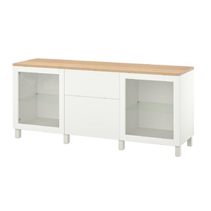 BESTÅ Storage combination with drawers, Sindvik white/Lappviken/Stubbarp white, 180x42x76 cm
