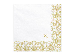 Paper Napkin IHS Holy Communion 33x33cm 20pcs, gold