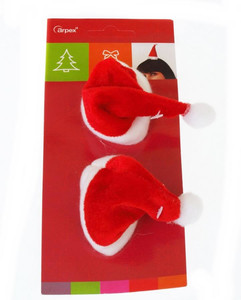 Christmas Hair Clips Santa's Hat 2pcs
