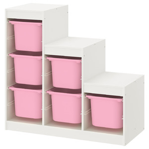 TROFAST Storage combination, white, pink, 99x44x94 cm