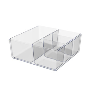 GoodHome Bathroom Organizer for Cosmetics/Accessories Koros, set of 5, transparent.