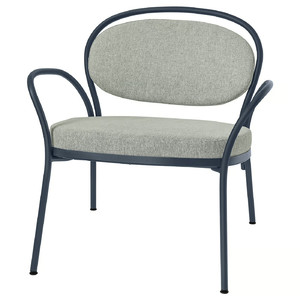 ISMANTORP Armchair, metal black-blue/Tibbleby beige-grey