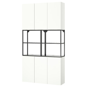 ENHET Storage combination, anthracite/white, 120x32x225 cm
