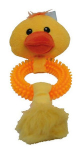 Plush Duck with Rubber Ring for Dogs 27cm