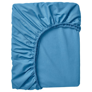 DVALA Fitted sheet, blue, 120x200 cm