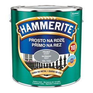 Hammerite Direct To Rust Metal Paint 2.5l, semi-matt grey