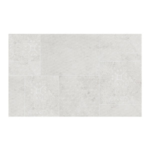 Decorative Tile Commo Cersanit 25 x 40 cm, white/grey, 1.2 m2