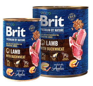 Brit Premium By Nature Lamb & Buckwheat Dog Food Can 400g