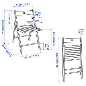 FRÖSVI Folding chair, beech