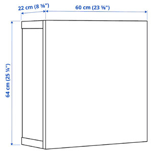 BESTÅ Shelf unit with glass door, white stained oak effect Glassvik/white/light green clear glass, 60x22x64 cm