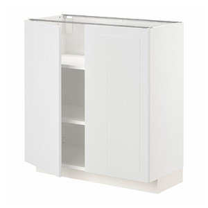 METOD Base cabinet with shelves/2 doors, white/Stensund white, 80x37 cm
