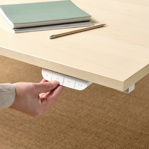 MITTZON Desk sit/stand, electric birch veneer/white, 160x80 cm