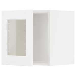 METOD Wall cabinet with glass door, white Enköping/white wood effect, 40x40 cm