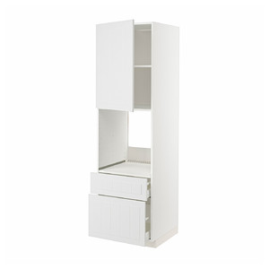 METOD / MAXIMERA Hi cab f ov w dr/2 frnt/1 m/1 h drw, white/Stensund white, 60x60x200 cm