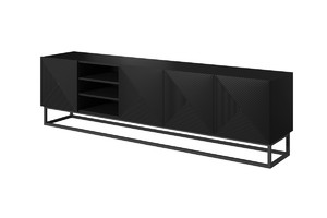 TV Cabinet Asha 200 cm, metal legs, matt black