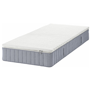 VALEVÅG Mattress and mattress pad, firm light blue/Nisseholm white, 90x200 cm
