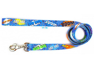 Matteo Dog Leash 30mm, blue graffiti