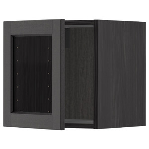 METOD Wall cabinet with glass door, black/Lerhyttan black stained, 40x40 cm